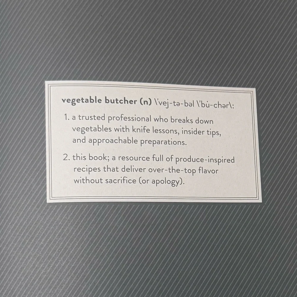 Cara Mangini vegetable butcher